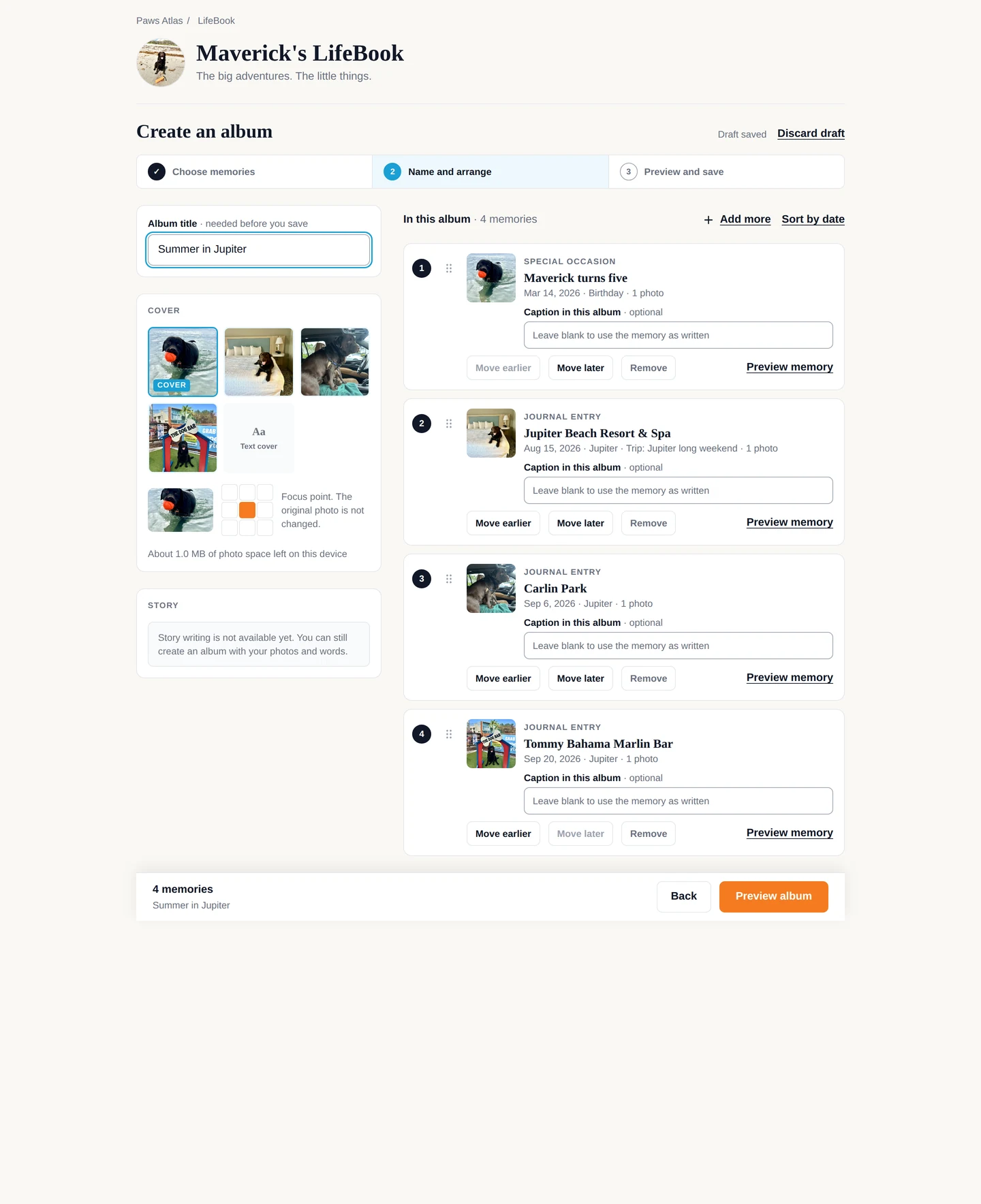 Step 2 &mdash; Name and arrange