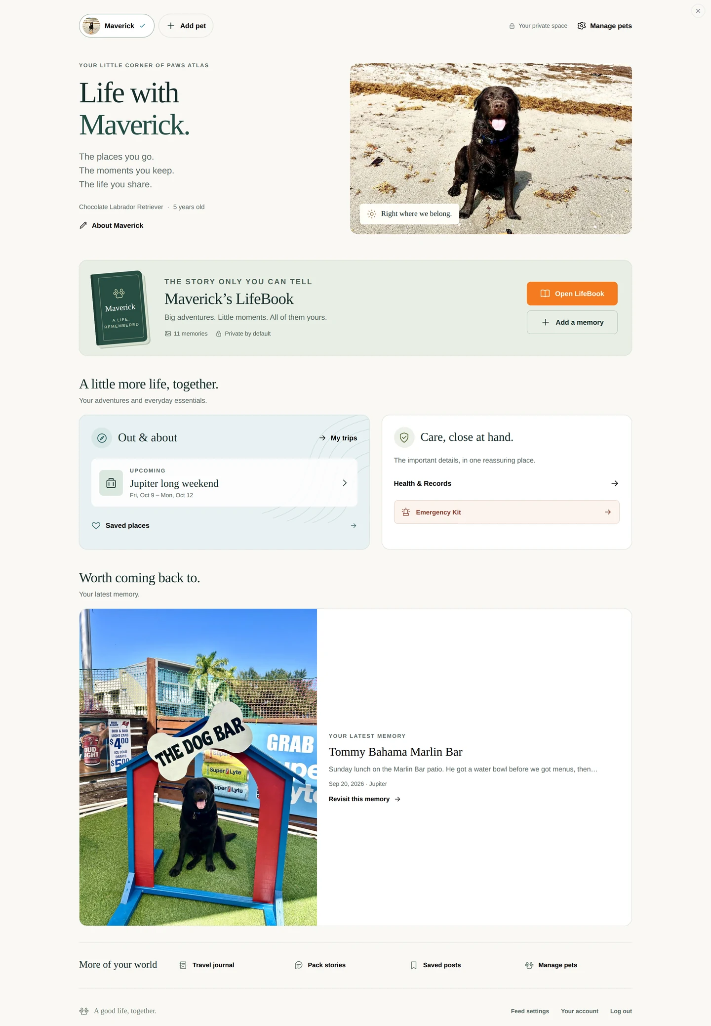 "Life with Maverick." &mdash; the profile home, with every door on it