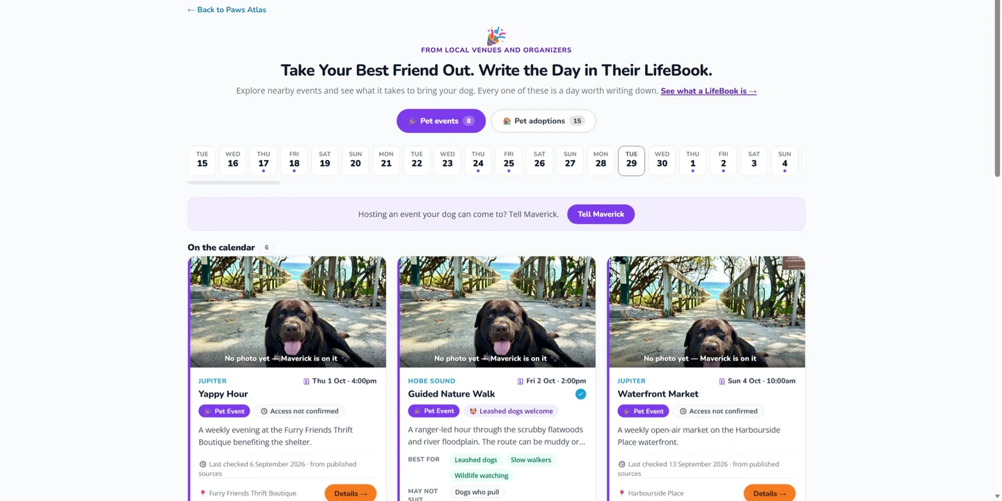 Pet events for Jupiter