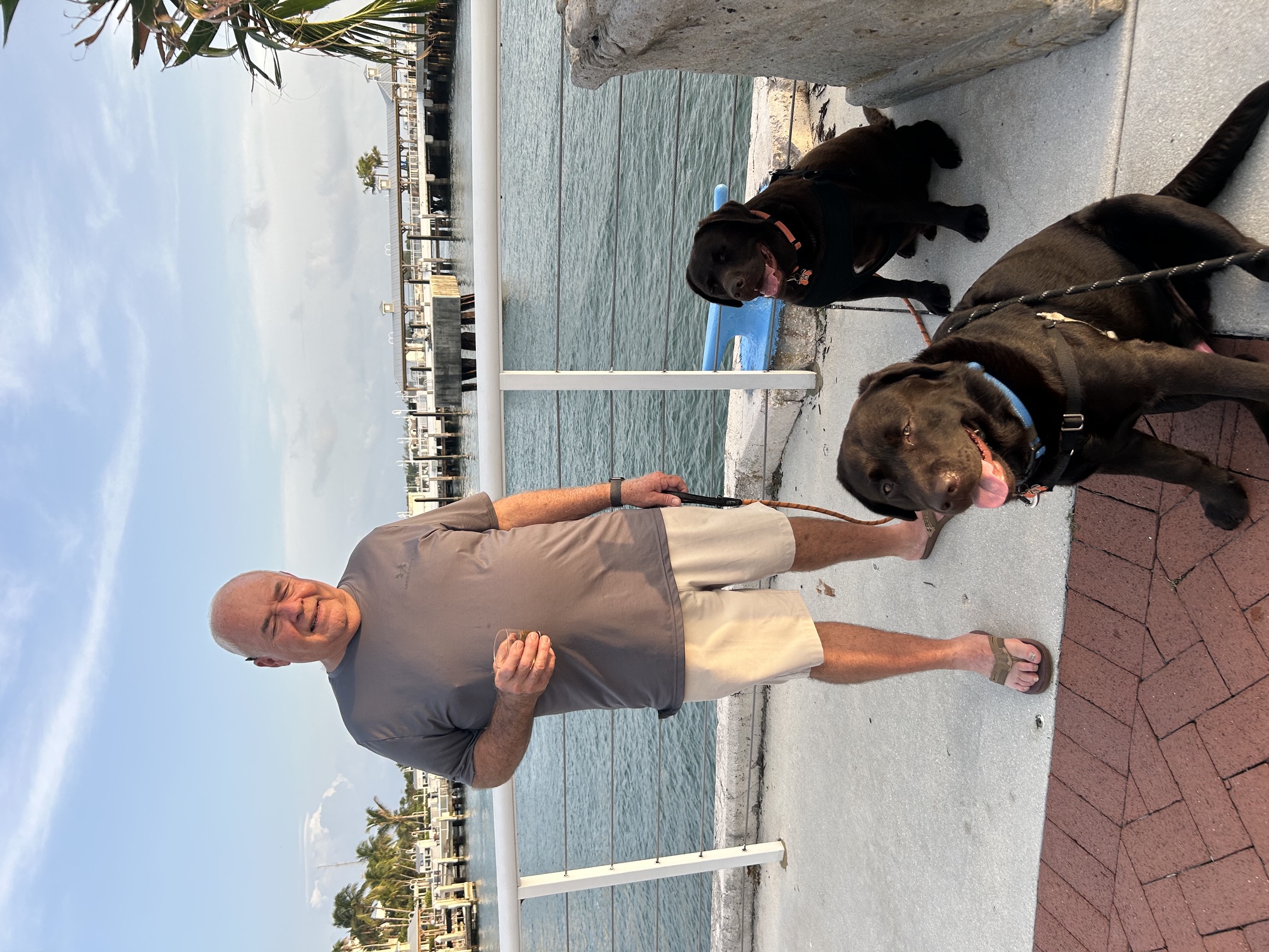 Bob, Maverick and Copper at Mallory Square at sunset